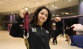 Valentina Padrón Talavera gana medalla de oro en Lucha femenil en la Olimpiada Nacional en Tlaxcala