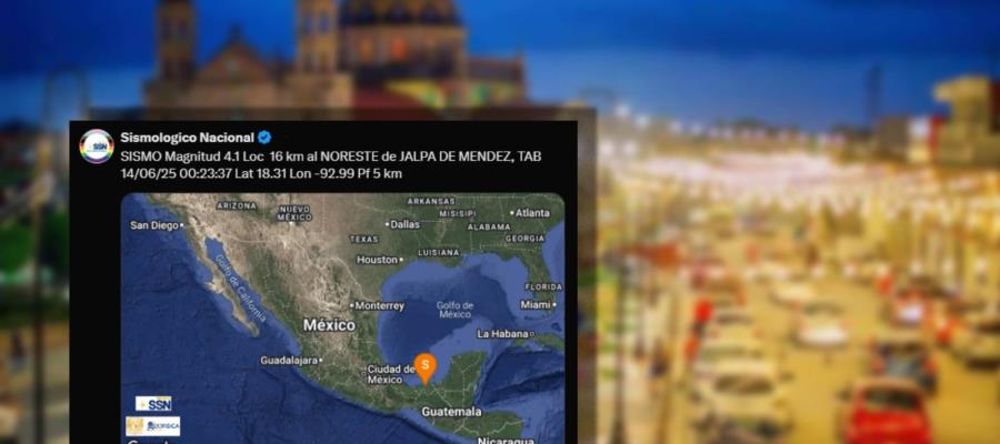 Se registra sismo en Jalpa de Méndez la madrugada de este sábado Se registra sismo en Jalpa de Méndez la madrugada de este sábado