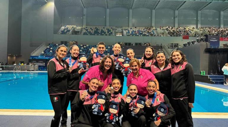 Selección nacional de natación artística gana bronce en Copa del Mundo en China