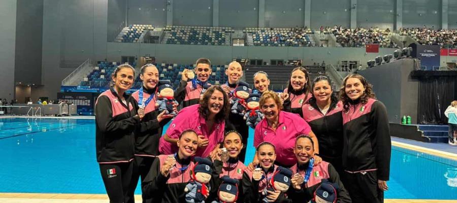 Selección nacional de natación artística gana bronce en Copa del Mundo en China