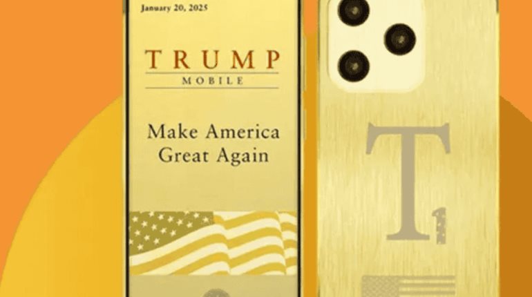 Organización Trump lanza servicio móvil y celular dorado con la bandera de EE. UU.