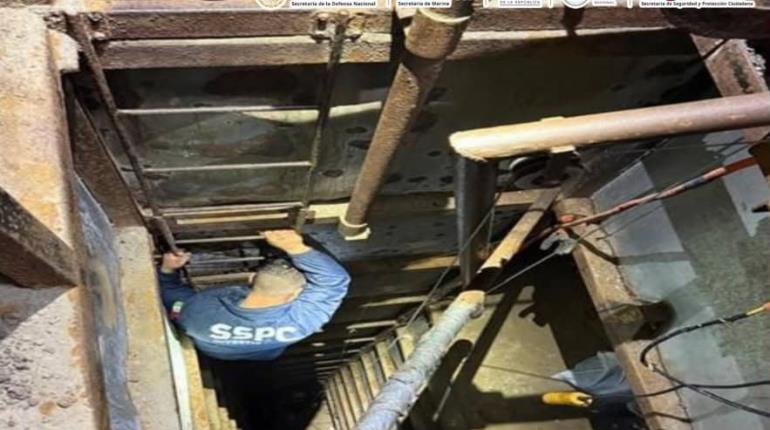Aseguran en Tijuana narcotúnel que conectaba México con EE.UU. de 600 metros de longitud