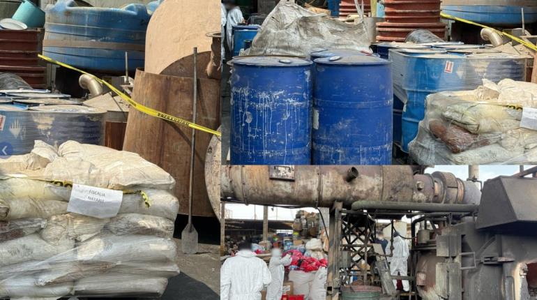 FGR destruye más de siete toneladas y 14 mil litros de precursores químicos en Nayarit