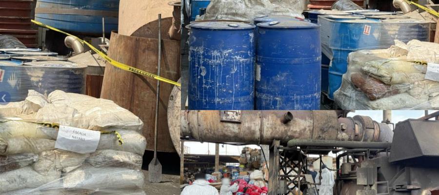 FGR destruye más de siete toneladas y 14 mil litros de precursores químicos en Nayarit FGR destruye más de siete toneladas y 14 mil litros de precursores químicos en Nayarit
