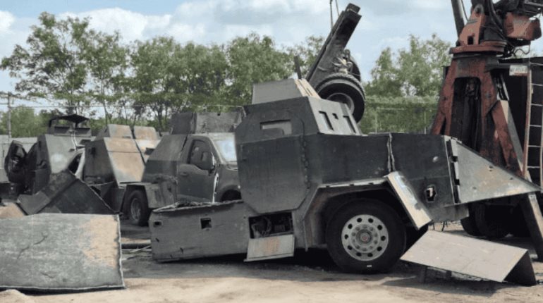 Destruyen en Tamaulipas 15 vehículos "monstruos" de blindaje artesanal