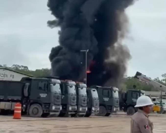 Explota pipa con combustible en tramo 6 del Tren Maya