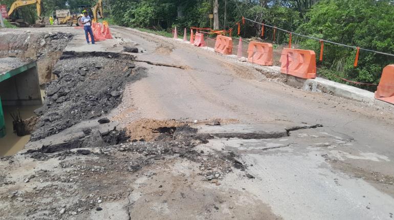 Descarta Teapa cierre definitivo de carretera a Villahermosa por reparación de hundimiento