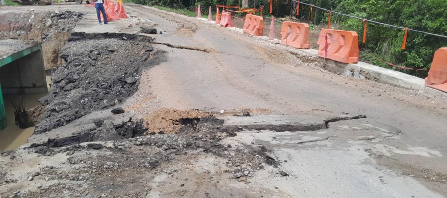 Descarta Teapa cierre definitivo de carretera a Villahermosa por reparación de hundimiento