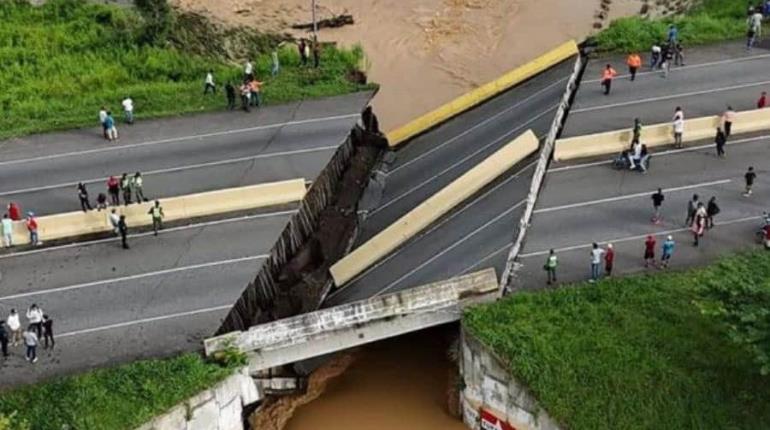 Colapsa puente en Venezuela tras intensas lluvias