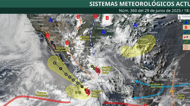 Barry se debilita a depresión Tropical tras tocar tierra al norte de Veracruz