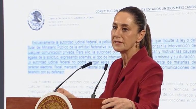 Mentira que reforma a Ley Telecom permita espionaje estatal, reitera Sheinbaum