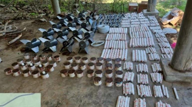Incauta Semar en Sinaloa campamento de ´Los Chapitos´ con vehículos armas y equipo táctico