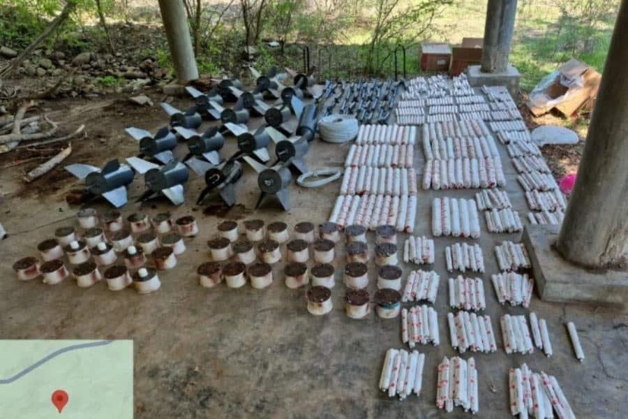 Incauta Semar en Sinaloa campamento de ´Los Chapitos´ con vehículos armas y equipo táctico Incauta Semar en Sinaloa campamento de ´Los Chapitos´ con vehículos armas y equipo táctico