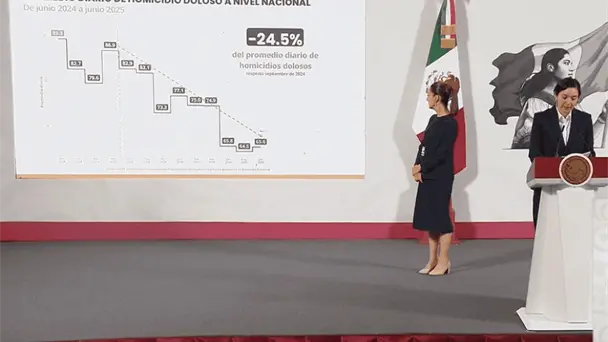 Presume gobierno federal reducción de 24.5% en homicidio doloso