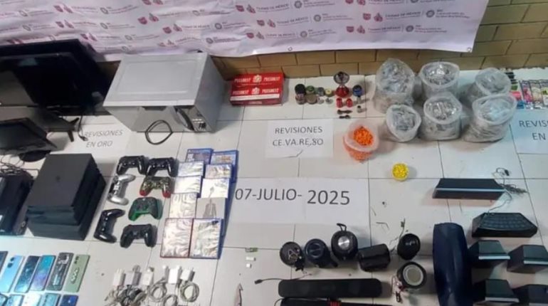 Decomisan drogas y electrodomésticos en penal varonil de Santa Martha Acatitla en CDMX