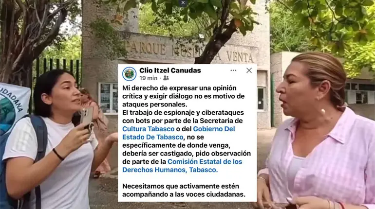 Activista denuncia espionaje y ciberataques, tras increpar a la secretaria Aída Castillo; pide la intervención de la CEDH