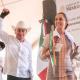 Manifestantes bloquean salida de Sheinbaum tras inauguración de hospital en BC
