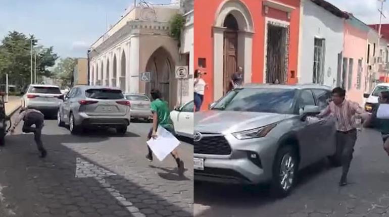Sufre accidente integrante del grupo en defensa del Museo La Venta al correr tras vehículo donde presuntamente viajaba el gobernador
