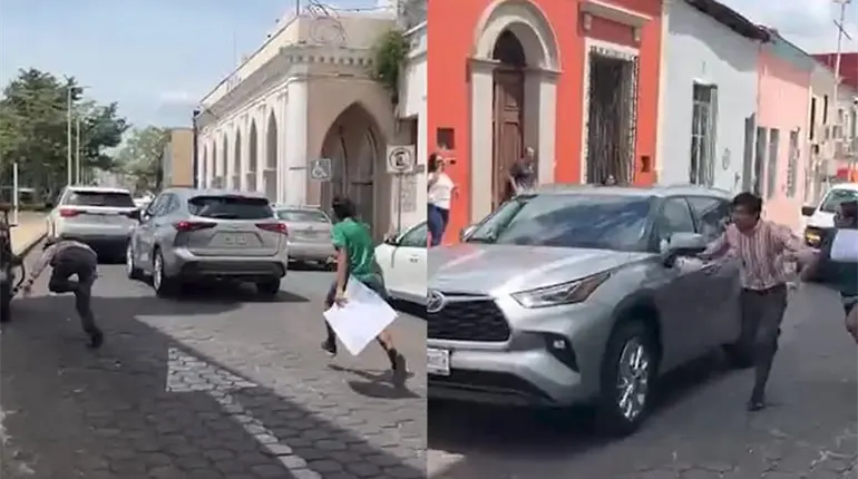 Sufre accidente integrante del grupo en defensa del Museo La Venta al correr tras vehículo donde presuntamente viajaba el gobernador