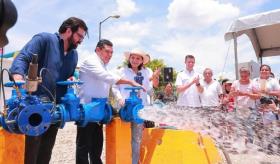 Inaugura gobernador obras de rehabilitación del sistema de agua potable en Centro