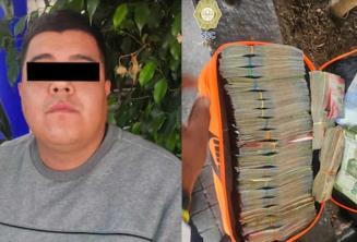 Detienen a motociclista por no usar casco y le encuentran droga y 1 mdp en efectivo en CDMX