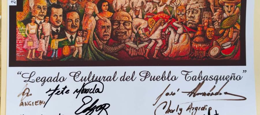 Firman artistas fotografías del mural Legado Cultural del Pueblo" en el FECCI Firman artistas fotografías del mural Legado Cultural del Pueblo" en el FECCI