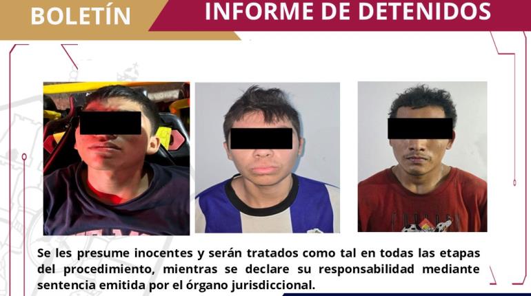 Detienen a 3 generadores de violencia con armas de fuego y drogas en Cunduacán