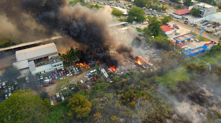 Más de 100 unidades afectó el incendio en retén de Villahermosa: PC