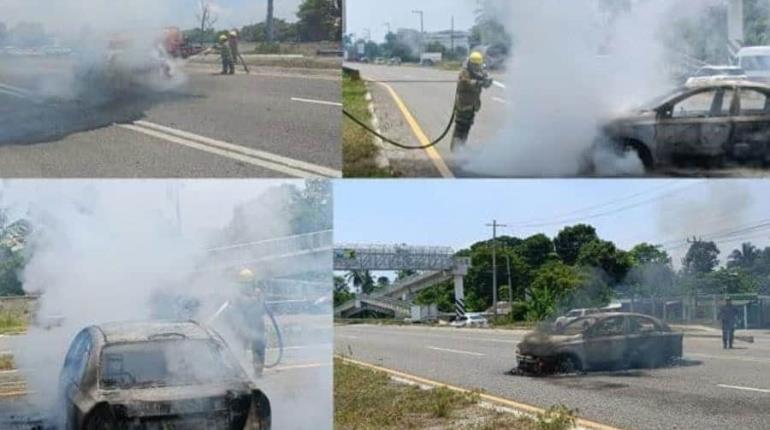 Queman vehículo en Centro, arrojan "ponchallantas", dejan "narcomanta" en kínder de El Espejo 2