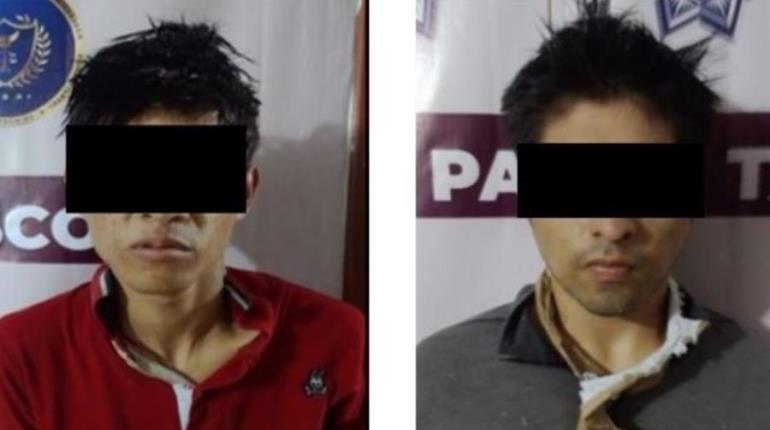 Detienen a dos sujetos en Casa Blanca; les aseguran presunta marihuana, "ponchallantas" y gasolina