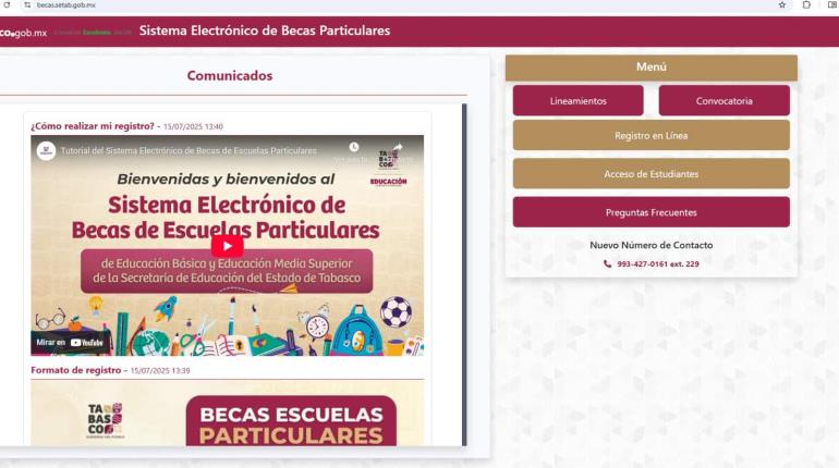 Setab restablece registro en línea para becas particulares, pero no aclara si ajustará calendario tras caída del sistema