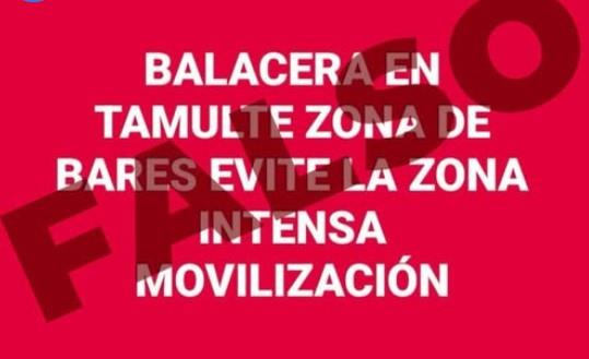 Desmiente gobierno supuesta balacera en zona de bares de Tamulté de las Barrancas