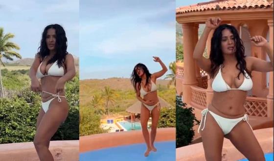 Salma Hayek derrocha sensualidad con Baile Inolvidable de Bad Bunny