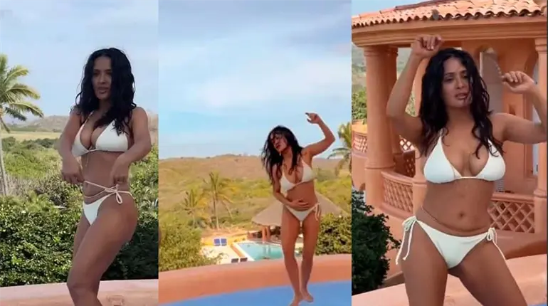Salma Hayek derrocha sensualidad con Baile Inolvidable de Bad Bunny