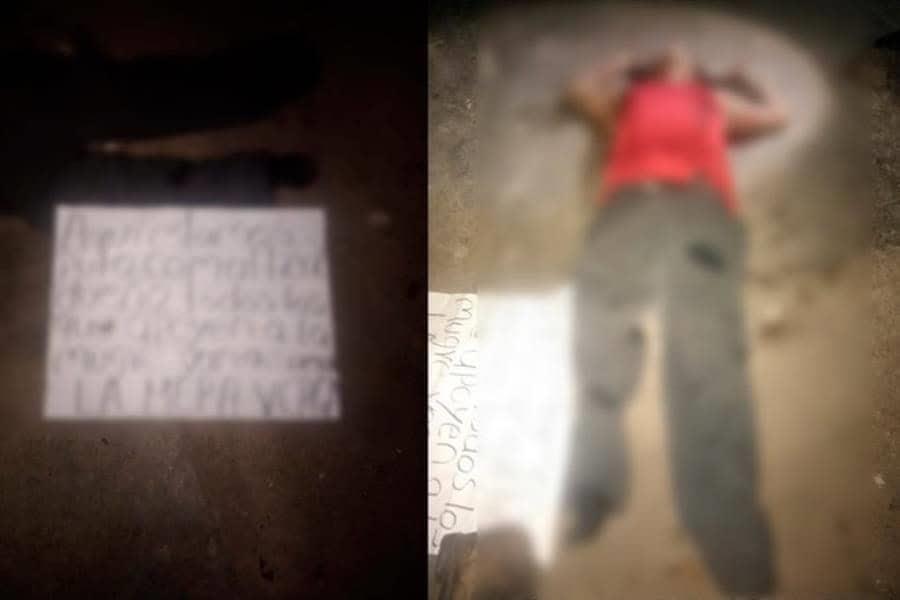 Matan a hombre en Comalcalco y dejan mensaje amenazante Matan a hombre en Comalcalco y dejan mensaje amenazante