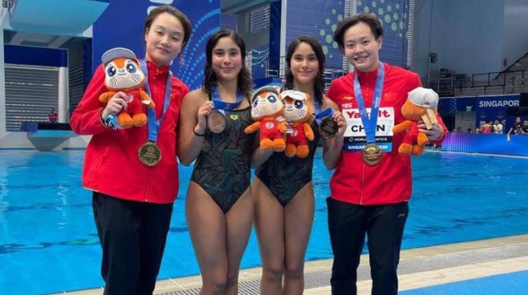 Las gemelas mexicanas, Lía y Mía Cueva, ganan bronce en el Mundial de Deportes Acuáticos