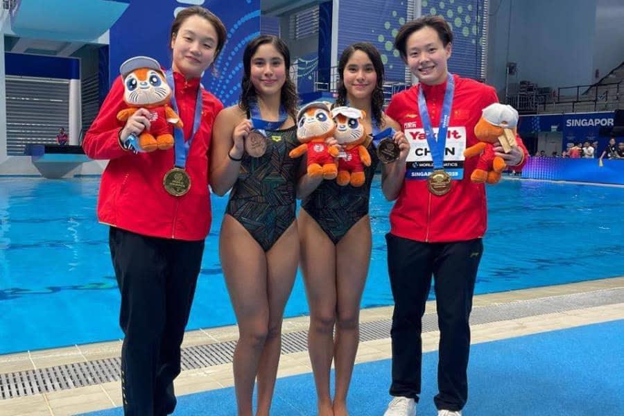 Las gemelas mexicanas, Lía y Mía Cueva, ganan bronce en el Mundial de Deportes Acuáticos