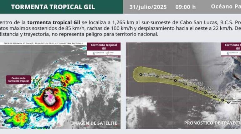 Se forma la tormenta tropical "Gil" en el Pacífico