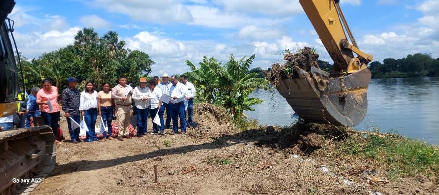 Inicia Conagua construcción de primera etapa de protección en margen del río Samaria en Cunduacán Inicia Conagua construcción de primera etapa de protección en margen del río Samaria en Cunduacán