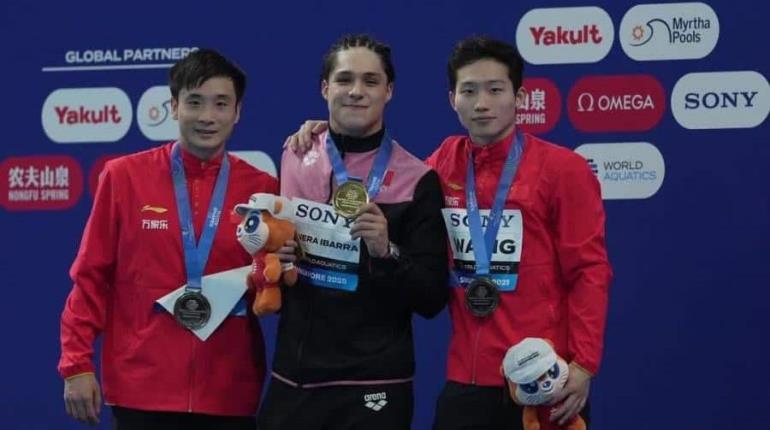 Osmar Olvera se cuelga oro en trampolín de 3 metros del Campeonato Mundial de Deportes Acuáticos