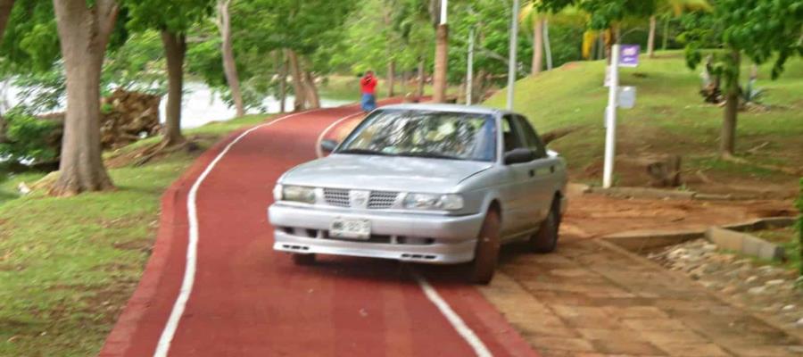 Captan a Tsuru sobre la pista de tartán del Parque La Pólvora Captan a Tsuru sobre la pista de tartán del Parque La Pólvora