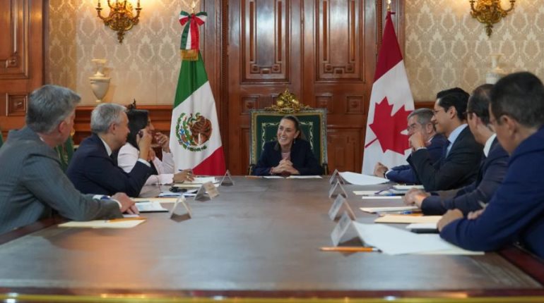 "Fortalecemos la relación entre nuestros países": Sheinbaum recibe a ministros canadienses en Palacio Nacional