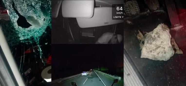 Atacan a trailero en Tabasco; le lanzan piedra y choca