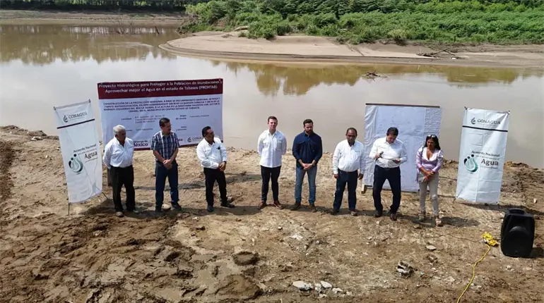 Inicia Conagua obra de protección sobre el río La Sierra en sector El Cedral de Gaviotas Sur