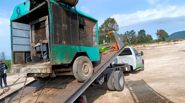 Clausuran banco de materiales pétreos y dos pistas de motos en áreas naturales protegidas de Edomex