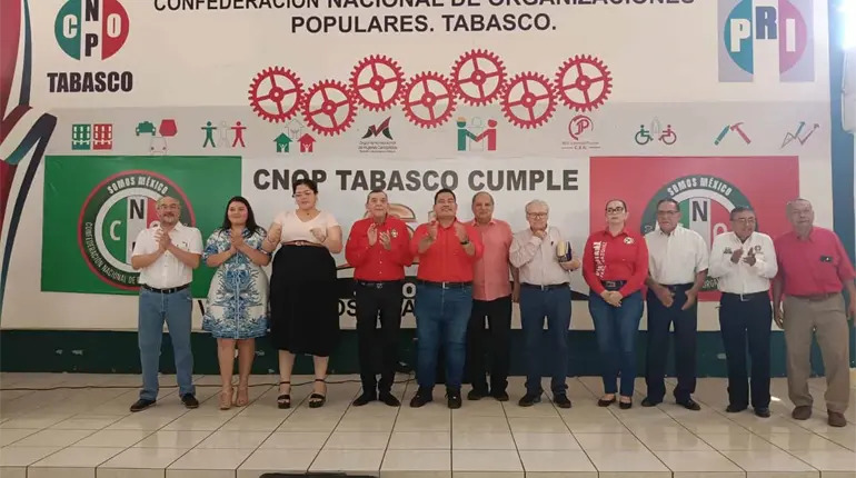 Celebra PRI Tabasco 62 aniversario del edificio de la CNOP en Villahermosa