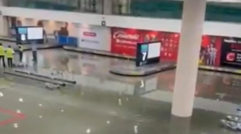 Fuertes lluvias causan afectaciones en la CDMX; Terminales del AICM se inundan y suspende vuelos