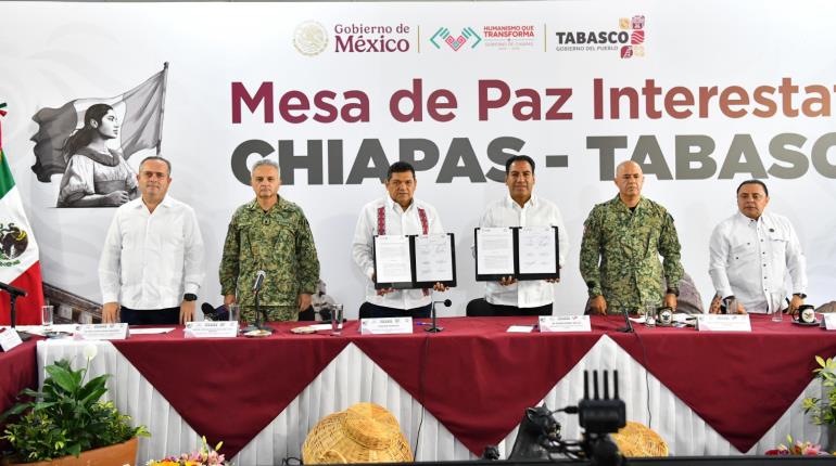 Chiapas y Tabasco realizan Mesa de Paz Interinstitucional para fortalecer la seguridad