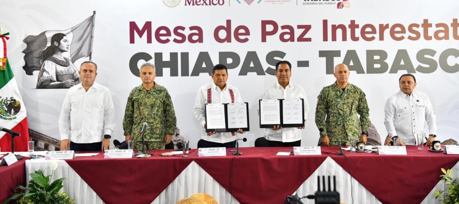 Chiapas y Tabasco realizan Mesa de Paz Interinstitucional para fortalecer la seguridad