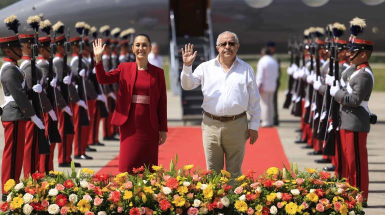 Llega Claudia Sheinbaum a Guatemala